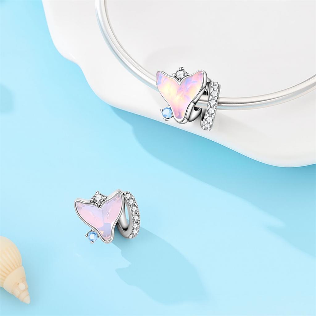 Lucky Clover Charms Bead Original Copper Inlaid Blue Zirconium Cute Pets Pendants Fit Bracelet Jewelry Lover Gift