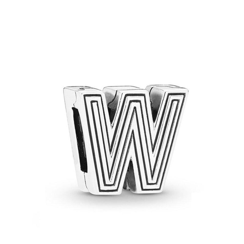 European New Plated Copper 26 Letter Thin Clip Charm Bead Fit Original Bracelet Jewelry For Gift