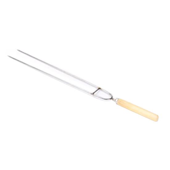 Szpikulce do grilla ze stali nierdzewnej z podwójnymi zębami, szpikulce do BBQ 36cm, widelce do grilla kempingowego z drewnianą rączką na kurczaka, krewetki, kebaby