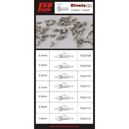 Top Studio Rivets 0.4mm (D) 20 pieces 1/12 1/20 TD23108