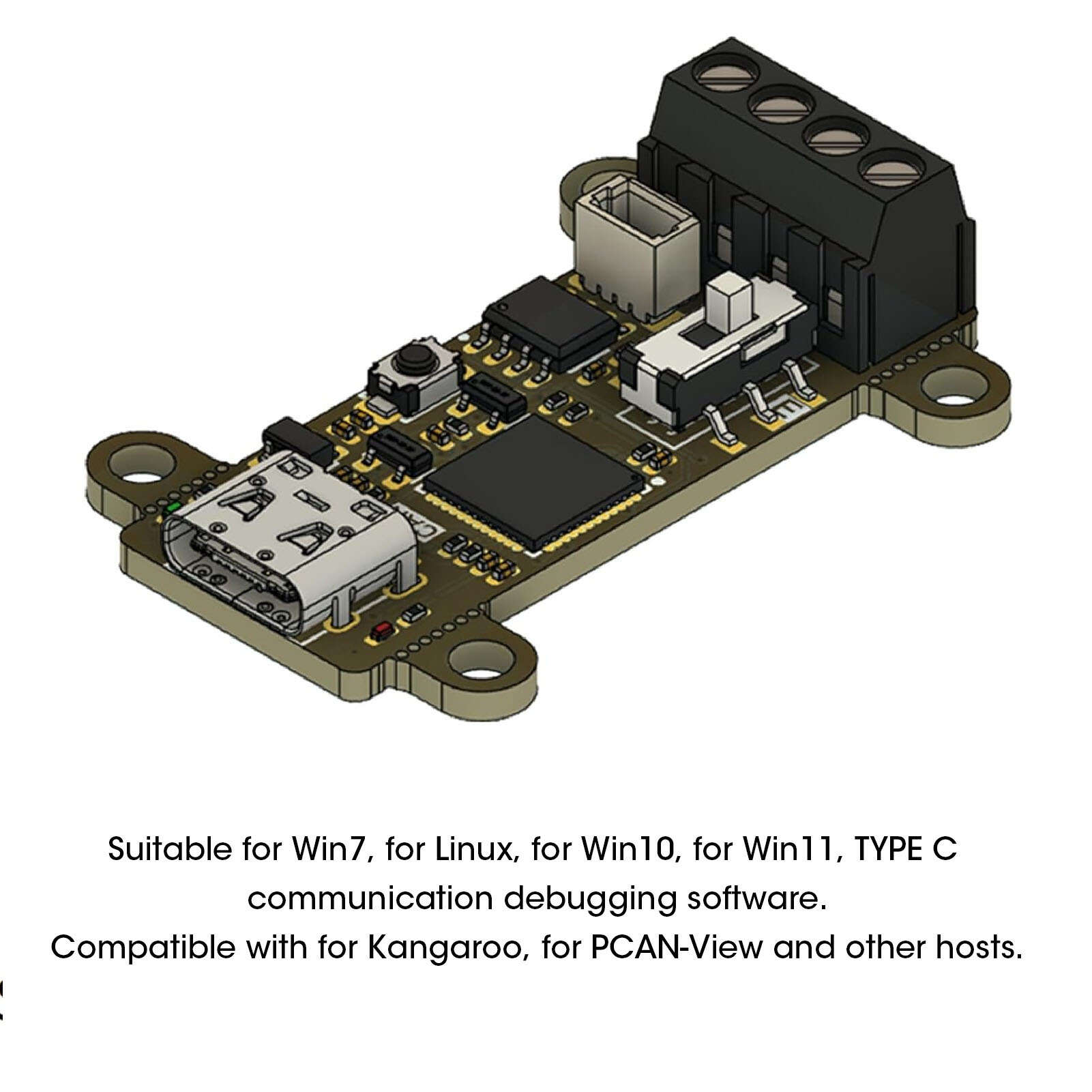 

USB to CAN Converter M3 Screw Mounting Hole CANable V2.0 SLCAN Bus Debugging Tool