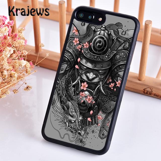 Krajews Japanese Oni Hannya Demon Mask Cool Phone Case For iPhone 17 Air 16 15 14 Plus 11 12 13 Pro Max Coque