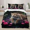 Three-Piece Bedding Home Textiles Animal Digital Printing Quilt Cover Sheet Kit