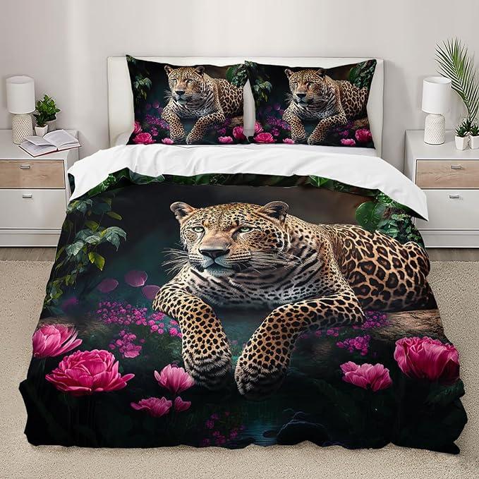 Three-Piece Bedding Home Textiles Animal Digital Printing Quilt Cover Sheet Kit