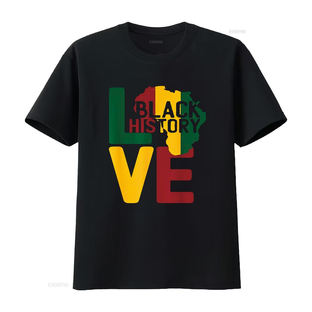 Love Black History Month African Sign Pan Flag T Shirt vintage Washed Comfortable fashion Soft Casual Slightly Stretched