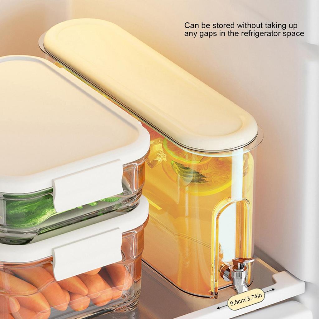 4L Refrigerator Drink Dispenser With Spigot Leakproof Cold Water Jug Juice Lemonade Container Iced Tea Pitcher for Home Party