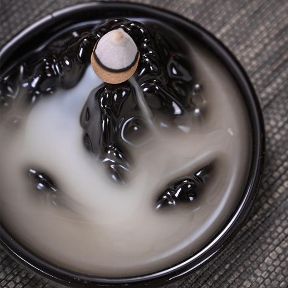 Wasserfall-Räuchergefäß, Rückfluss-Räuchergefäß, kreativer Keramik-Aromatherapie-Dufthalter, Vintage-Aroma-Diffusor für den Innenbereich