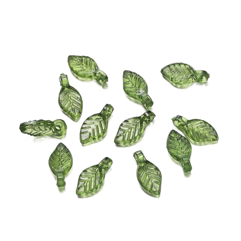 100pcs Acrylic Leaf Shaped Charms Colored Leaves Spacer Beads for DIY Necklaces Bracelets Crafts Charms Jewelry Making Supplies
