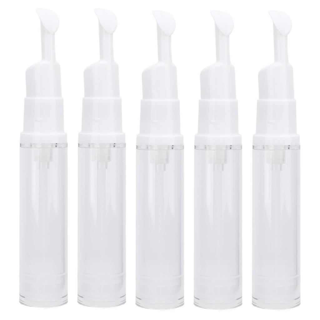5 Pcs Airless Pump Jars Travel Foundation Container Eye Cream Dispenser Empty Refillable Cosmetic Pu