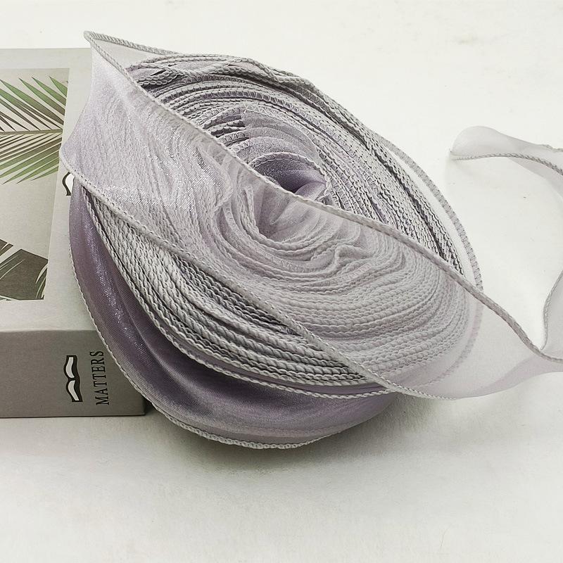 Large Fish Tail Yarn Ribbon with Flower Design - Handmade Binding Tape for Floral and Baking Packaging