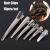 Professional Silver Single Prong With Teeth Hair Clips Alligator Hairpin Hairdressing Styling Tools