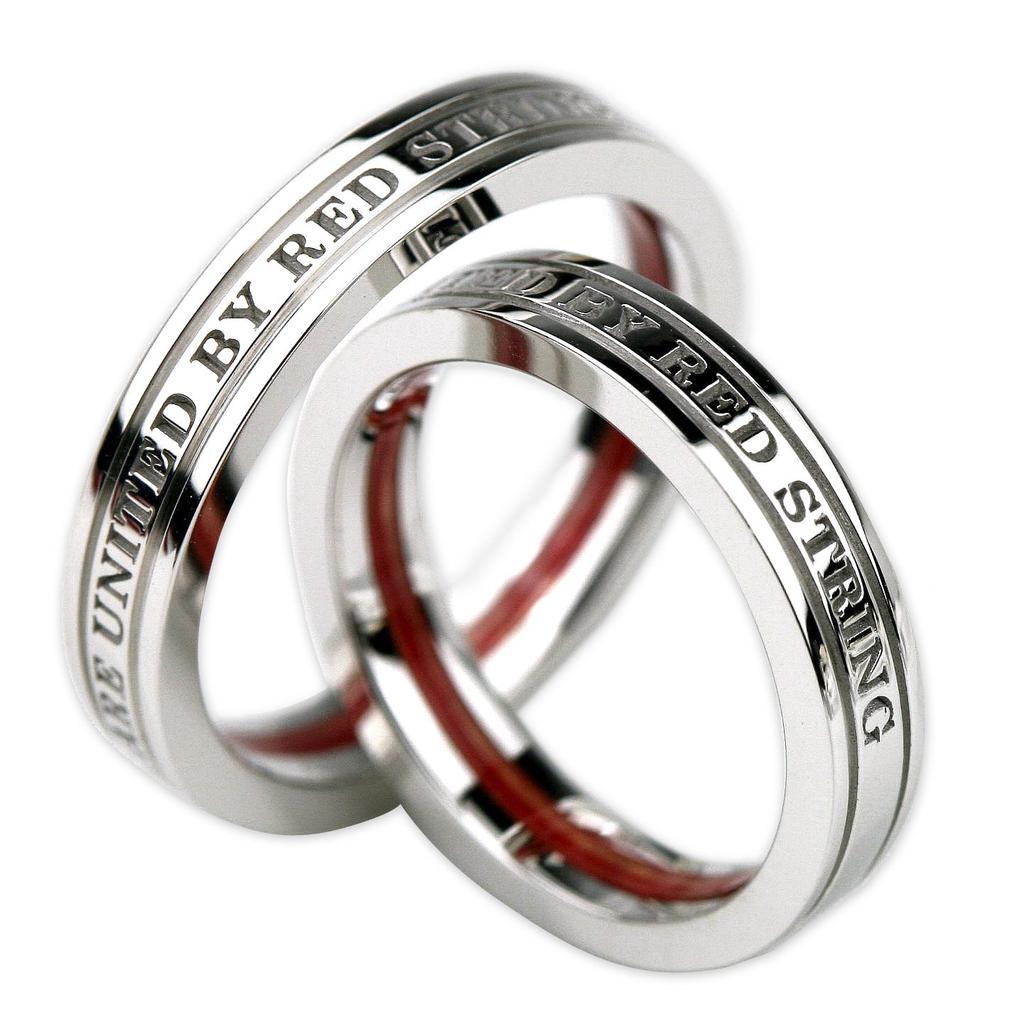 Matching Rings with Real Red SV925 of 2 for Men and Size Size [e-Jewelry Shop] Thread, (Silver) (Set Women) [Men's 17] [Women's 9]
