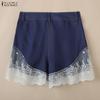 ZANZEA Women Summer Casual Lace Splice Short Pants