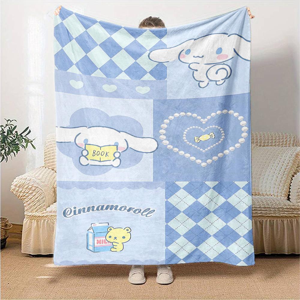 1pc Sanrio Cinnamoroll1 Blanket, Gift, for Men and Women, Soft Blanket, Good for Sofa Bed Couch Travel, Lightweight Flannel Blanket