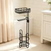 Freestanding Toilet Roll Stand Space-Saving for Guest Bathrooms