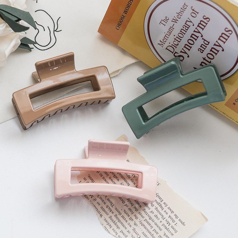 Vintage Claw Clip Hair Clips Colorful Solid Color Geometric Shape Hair Clips for Women Hair Claw Hairclip Girls Hair Accessories