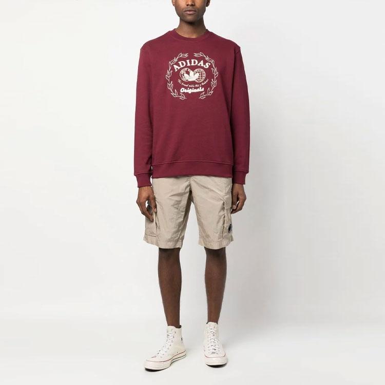 adidas Graphics Archive Crew Sweatshirt 'Burgundy' Men's IC5770