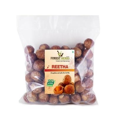 THE FOREST HERBS Soin naturel de la nature Reetha entier séché, Noix de lavage, Aritha Forme brute, Pour tous types de cheveux 500G, 1 unité