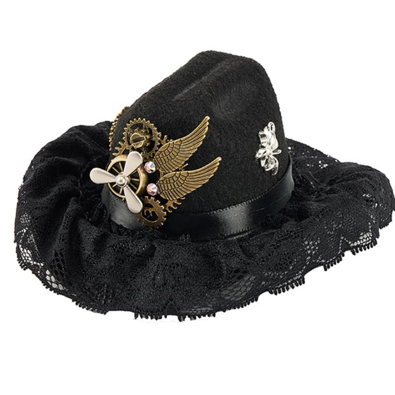 

Miniature Gear Hat Hair Clip Hair Accessory for Halloween Party Dressingup Props чёрный