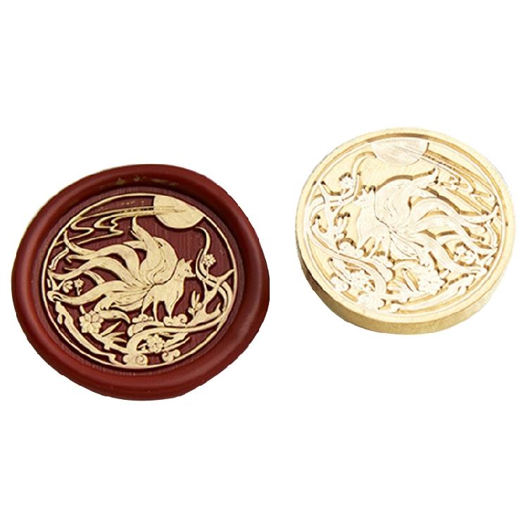 30mm Round Metal Seal Stamp for Invitation Scrapbooking Embellishment Metal Embossing Stamp Round Seal Stamp for Craft