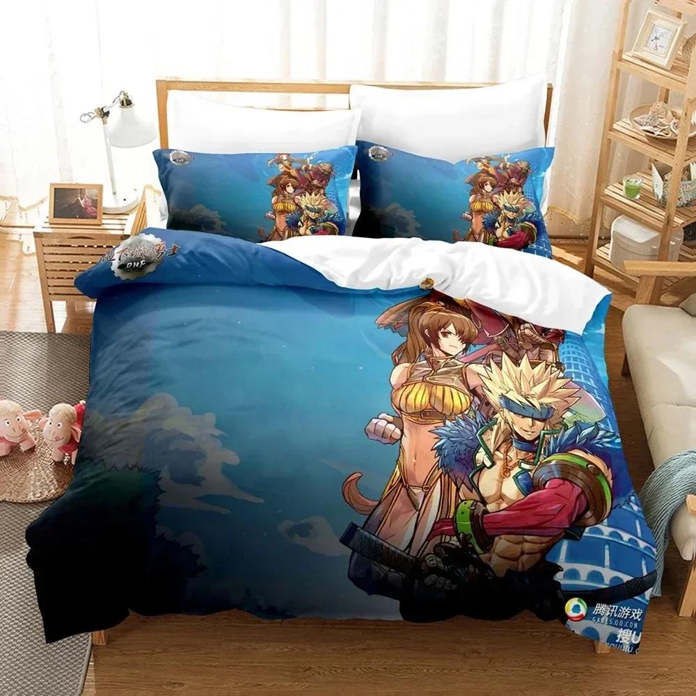 Game Dunge on Fighter Female Magician Bedding Set Printed With Pillowcase Bed Duvet Cover Soft Queen King Size Bedclothes Home