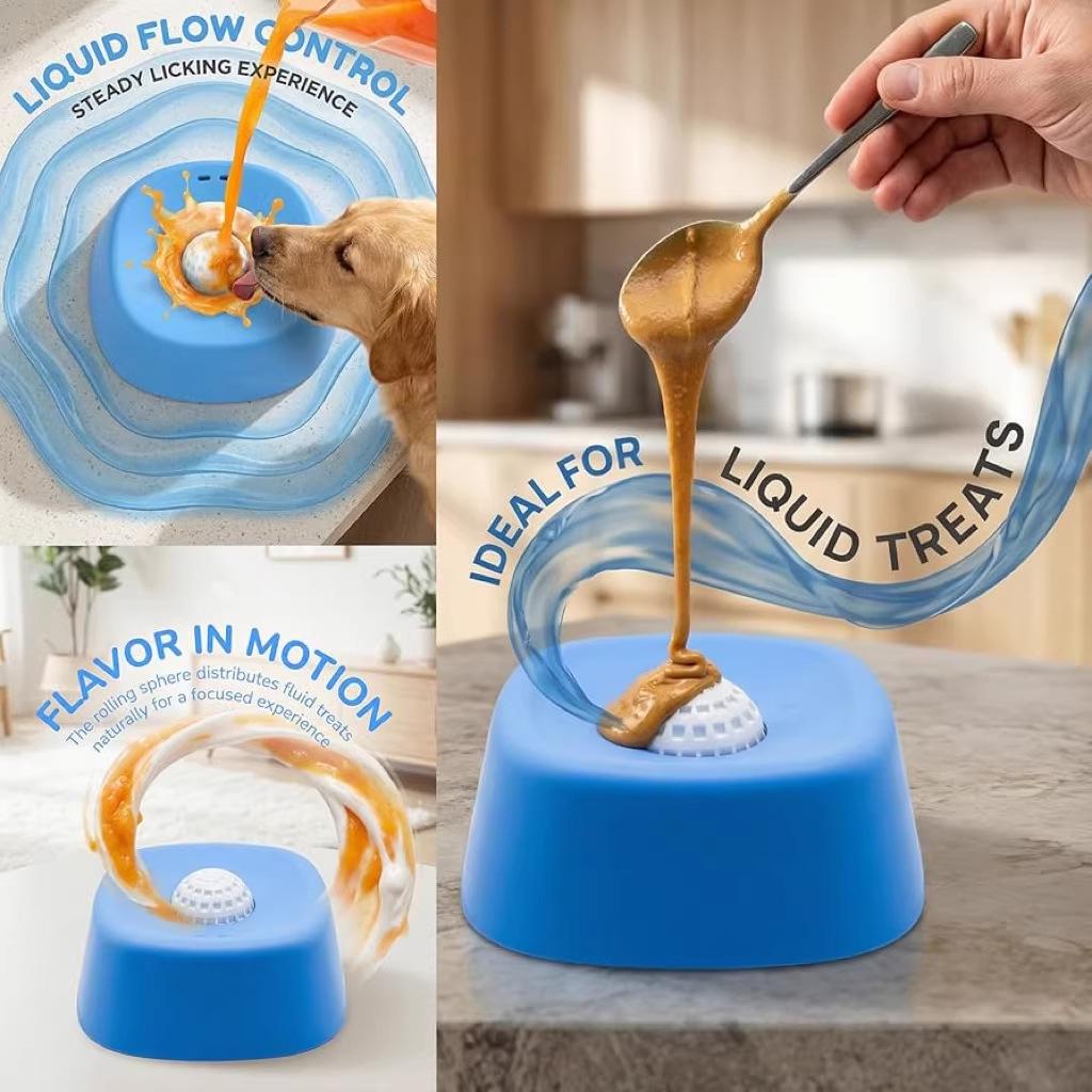 Spherical Non-Slip Slow Feeder Lick Bowl for Dogs