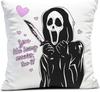 Halloween Party Decoration Cushion Cover Horror Grimace Cushion Cover Suitable For Family Living Room Sofa Room Decoration