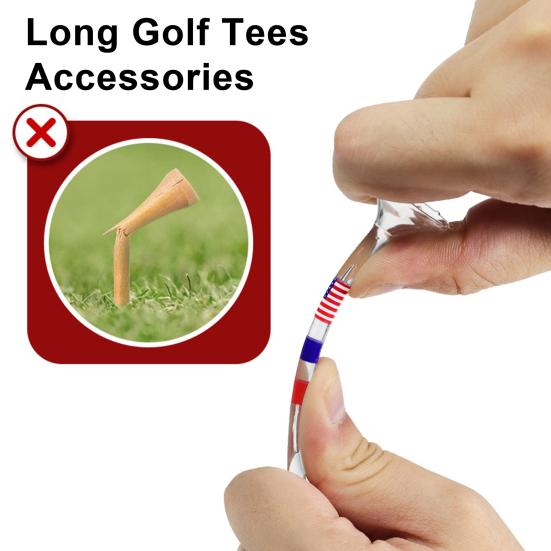 10Pcs Unbreakable Acrylic Golf Tees American Flag Design High Strength Big Cup 8