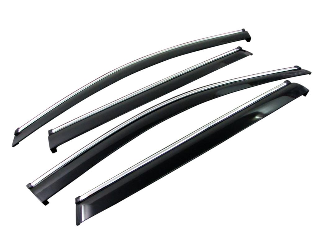 BRIGHTZ Wysokiej jakości deflektory boczne z chromowaną listwą do Jeep Cherokee i KL32L Pasuje i 32 Również Chrysler Jeep Cherokee KL24, KL24P, KL32,