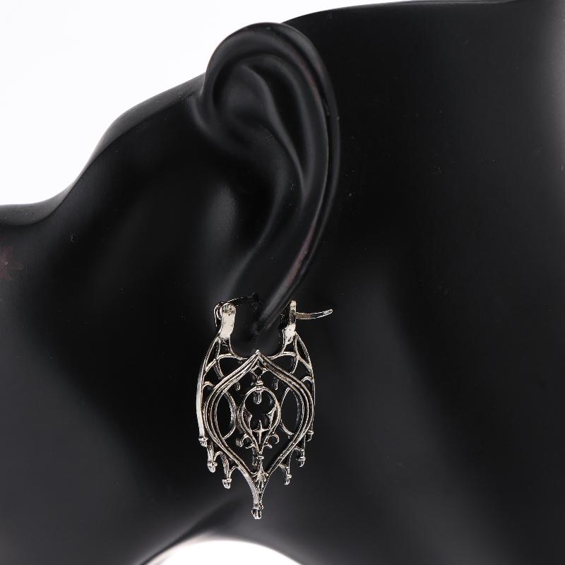 Retro National Style Metal Hollow Pendant Earrings For Women Bohemian Carved Earrings Wedding Party Jewelry Gift