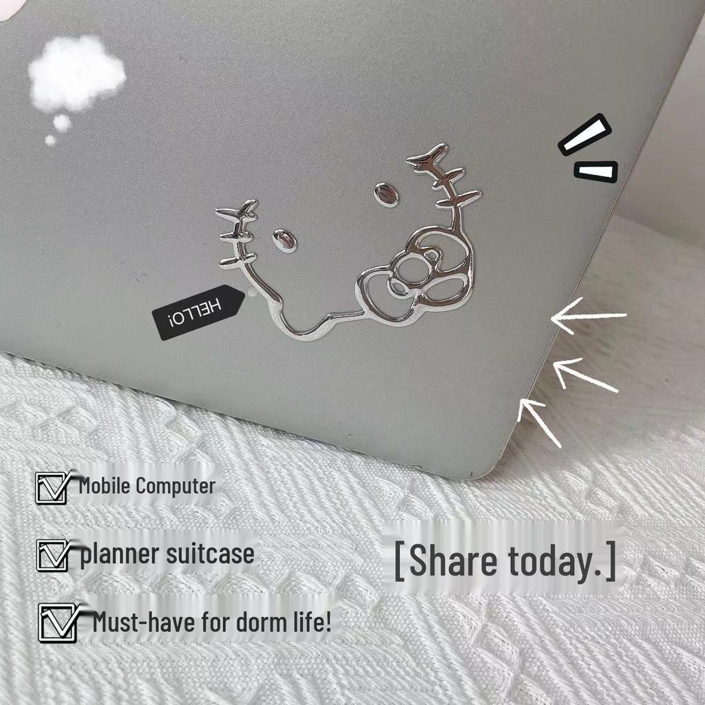 Kitty 3D Cartoon Silver PVC Sticker for Phone, Computer, Car