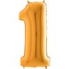 Ballon en Aluminium Chiffre 1 Doré - 102 Cm Grabo