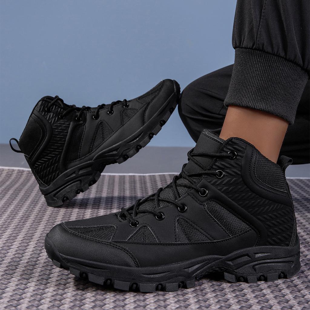 TUINANLE Scarpe sportive da uomo nere, traspiranti, con plateau, scarpe casual antiscivolo per uomo