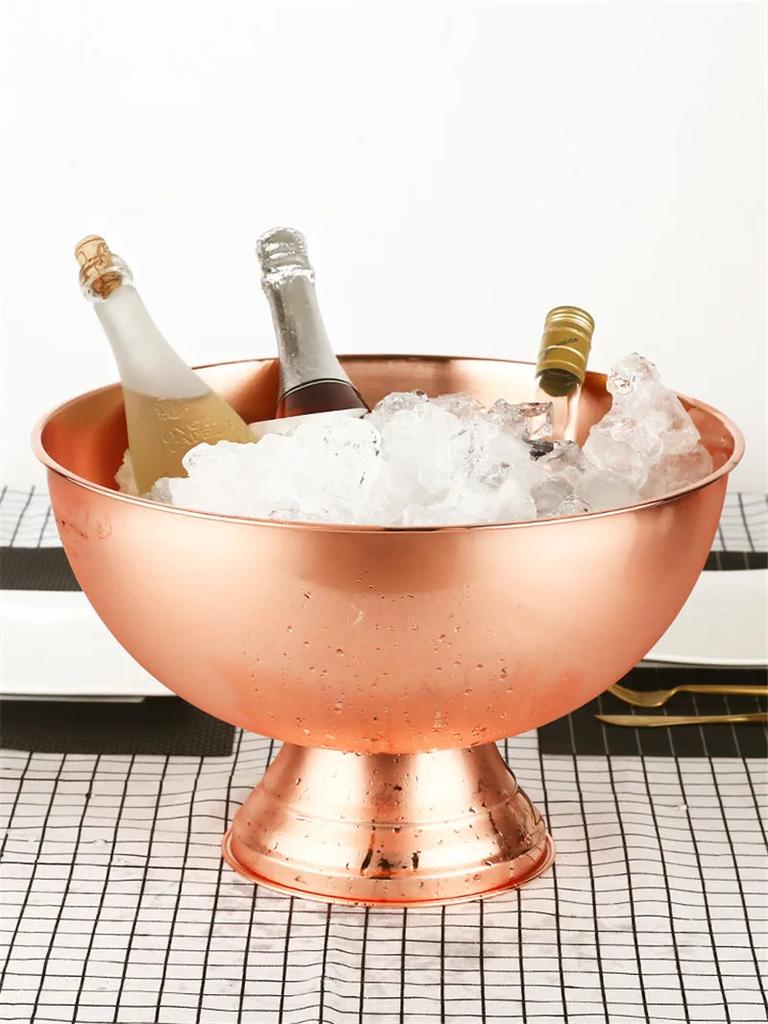 304 Stainless Steel Deer Head Ear GOLD SILVER Big ICE BUCKET BOWL CHAMPAGNE Large Champagne Bar Bucket Beer Bucket Basin