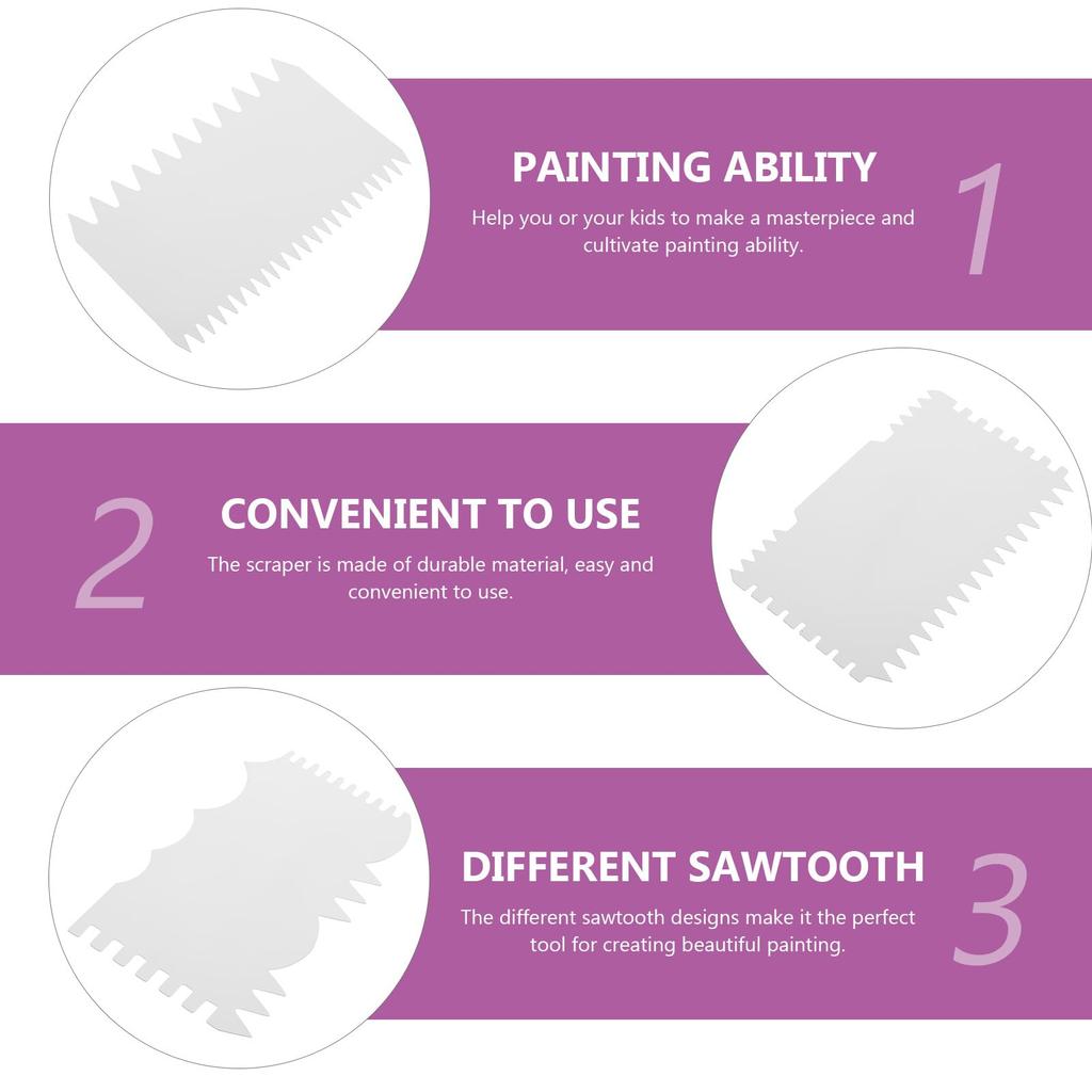 Lurrose Paint Scrapers, Acrylic Painting Tools, Durable, Lightweight, and Portable, Perfect for Home, School, and Students, Set of 7, White