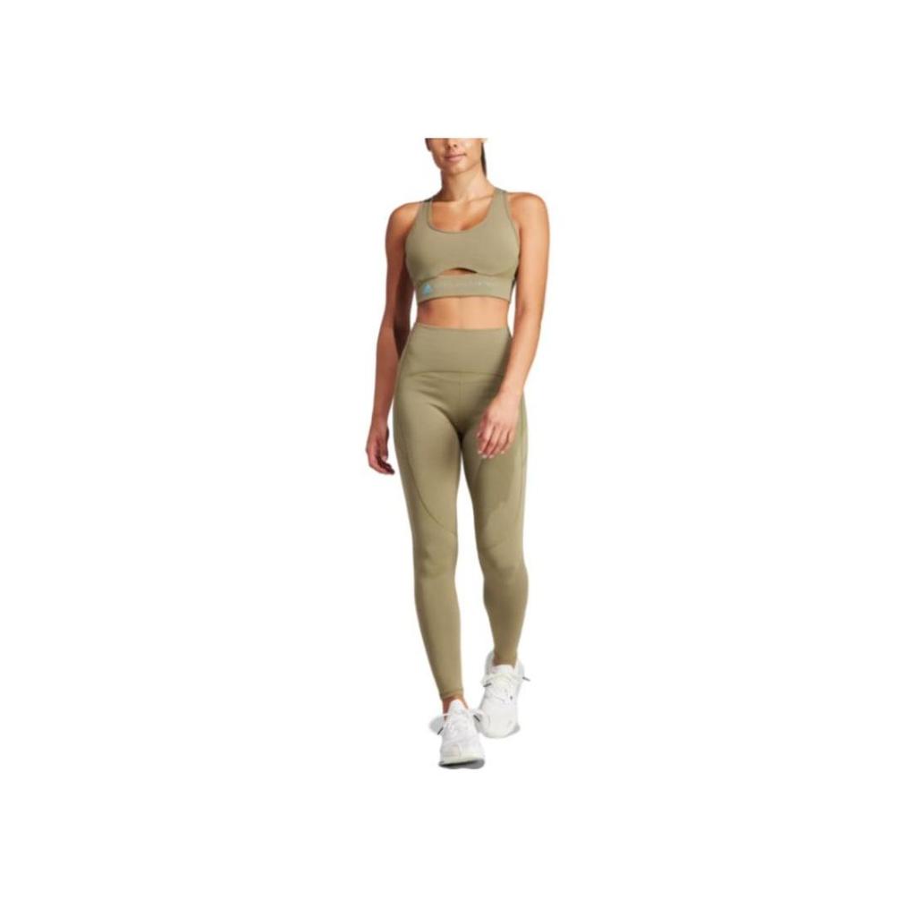 adidas By Stella McCartney Medium Support Cross-Back Sports Bra Olive Green Women IT5717