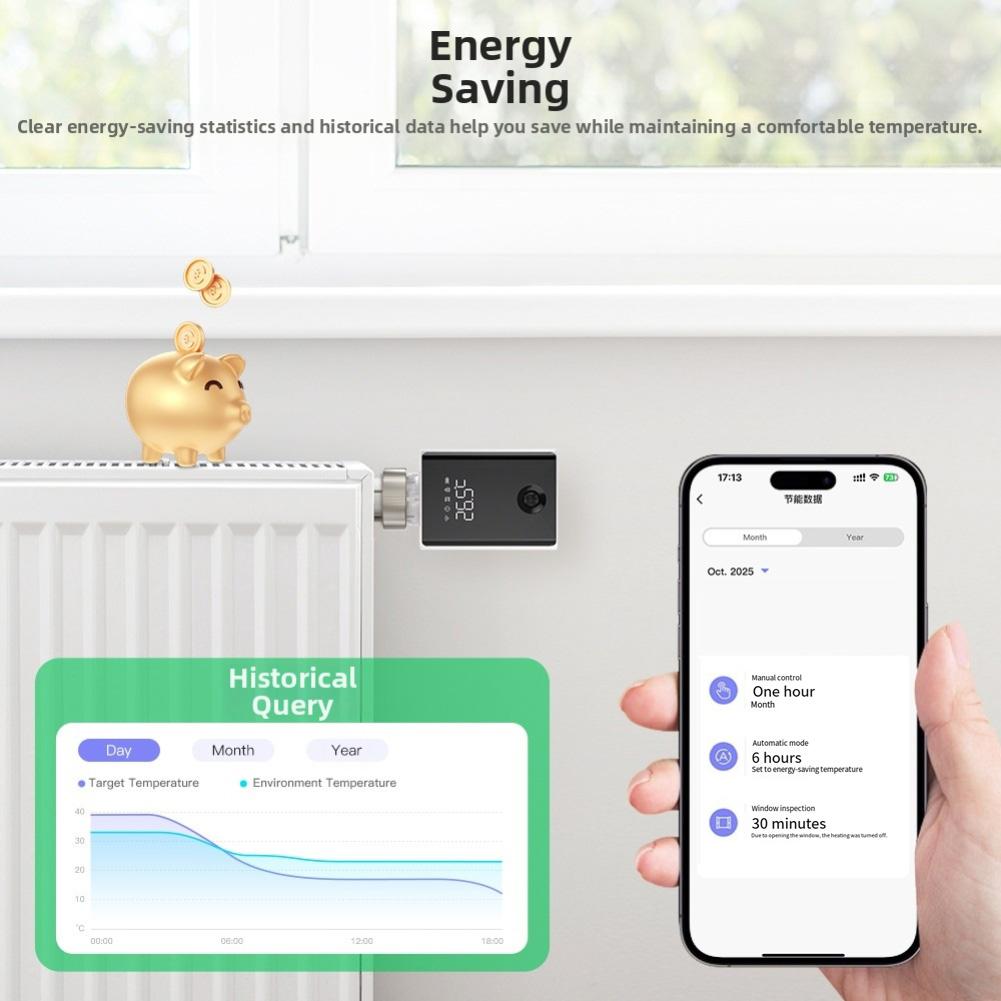 1PC Programmable Heating Thermostat Smart-Radiator Thermostat For-Zigbee For-ALEXA For-Smart Life For-Tuya App Control Home Part