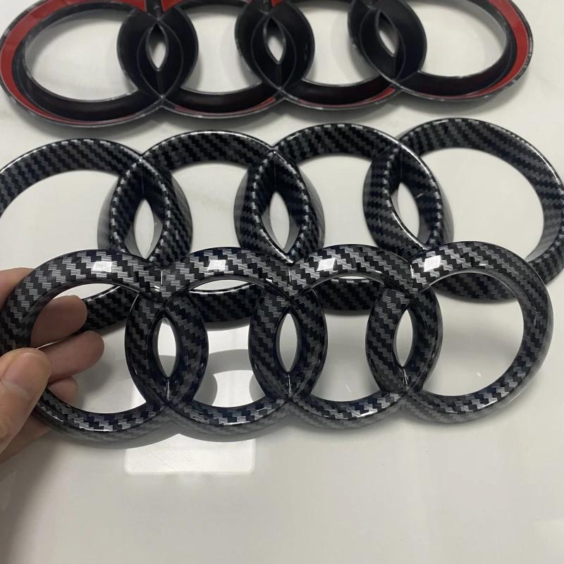 a1 A7 2012-2023 4 Ring Logo ABS Directly Covered Emblem Car Hood Front Grill Rear Trunk Emblem Badge A7 Refit Accessory 3e rvxb6