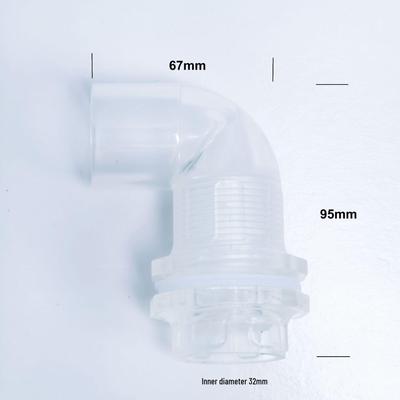 Complete Aquarium Pipe Fittings Set: Transparent ABS Water Inlet/Outlet Connectors with Extended Male/Female Threads & Bottom Filter Elbow.