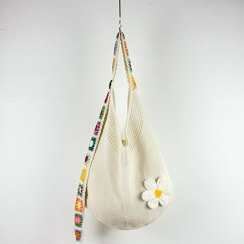 Travel leisure female commuter Mori lazy large capacity shoulder bag woven bag knitted bag leisure vacation