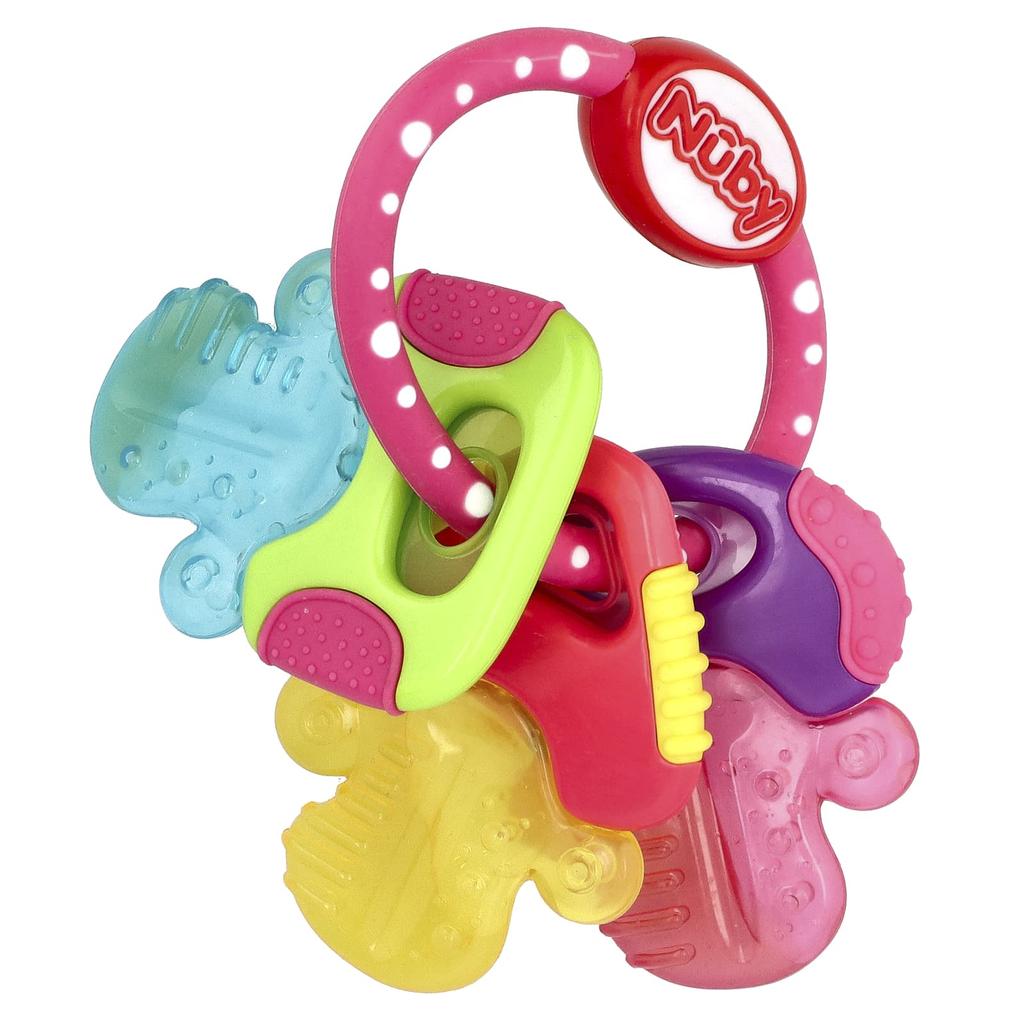 Nuby Soothing Tither, IcyBite Keys, 3+ Months, Perfectly Pink, 1 Teether