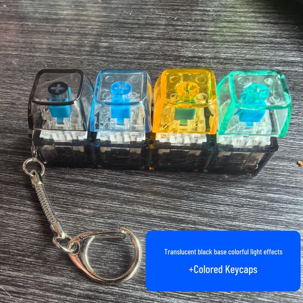 Cross-border 4-key Mechanical Keyboard Decompression Fidget Keychain Toy Tester