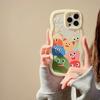 Cute Cartoon Monsters Suitable for IPhone 16 Mobile Phone Case 14Promax Apple 12 Couple 13 Wavy Side Xr