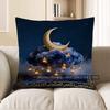 2D Moon, Cloud & Lanterns Decorative Pillow Cover Pattern Cushion Cover Suitable For Sofa Bedroom Car Pillow Cover