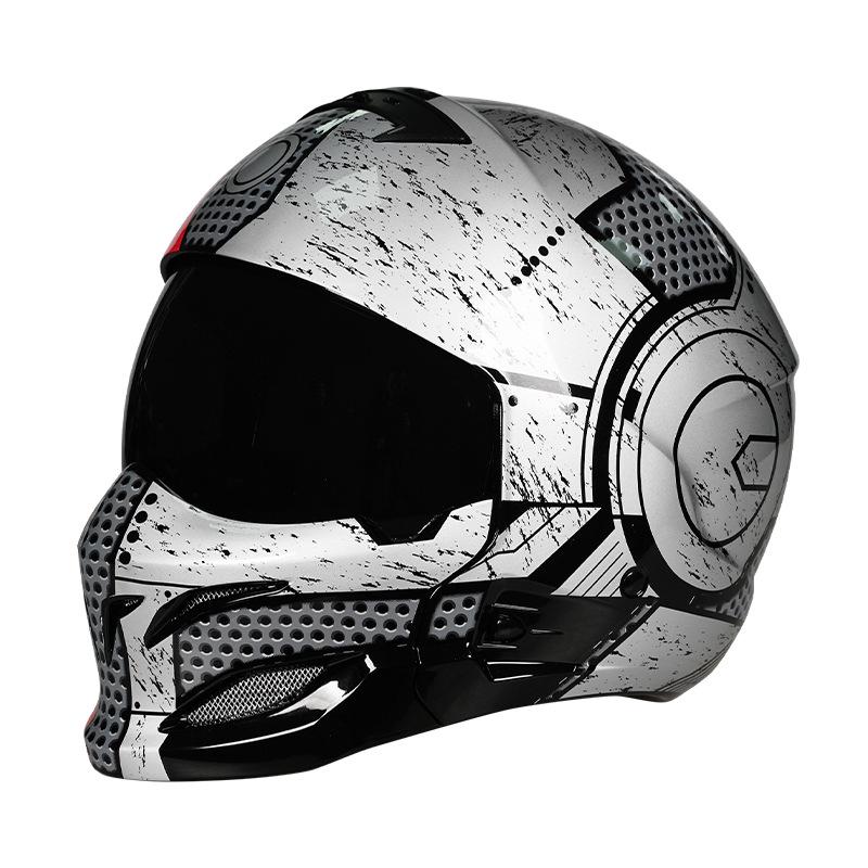 3C Certified Full Face Retro Motorcycle Helmet for All Seasons - Men's and Women's Scorpion Combination Half Helmet