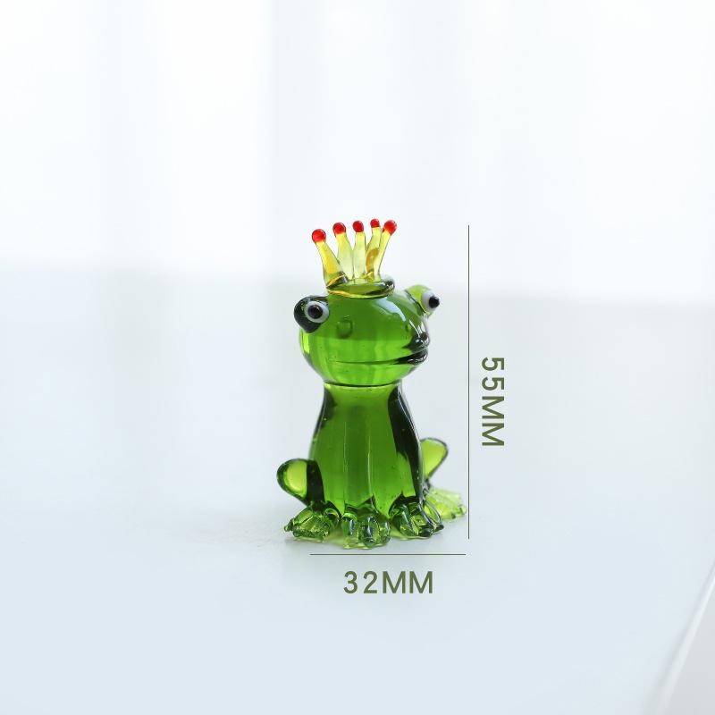 

Miniature Glass Frog Figurines Mini Animals Household Decor Statue Desktop Fairy Outdoor Garden Ornament House Accessories New