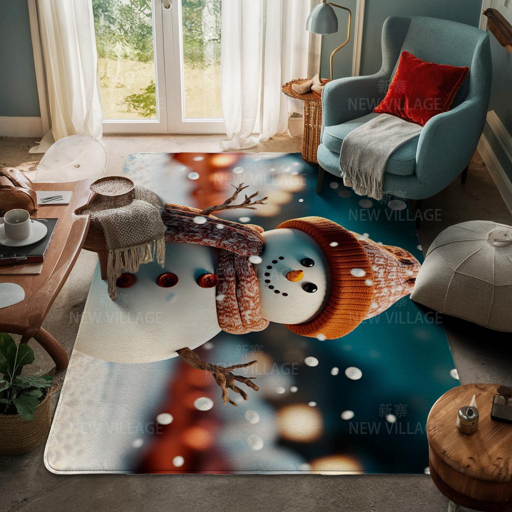 House Entrance Carpet Home Door Mat Living Room Bath Foot Bathroom Non-slip Water Absorption Rugs Bath Merry Christmas Winter