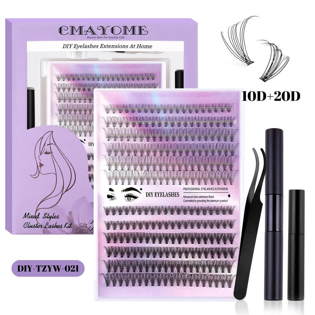 European & American Style Natural Fluffy False Eyelash Set, Single Cluster, Large Capacity Eyelash Extensions