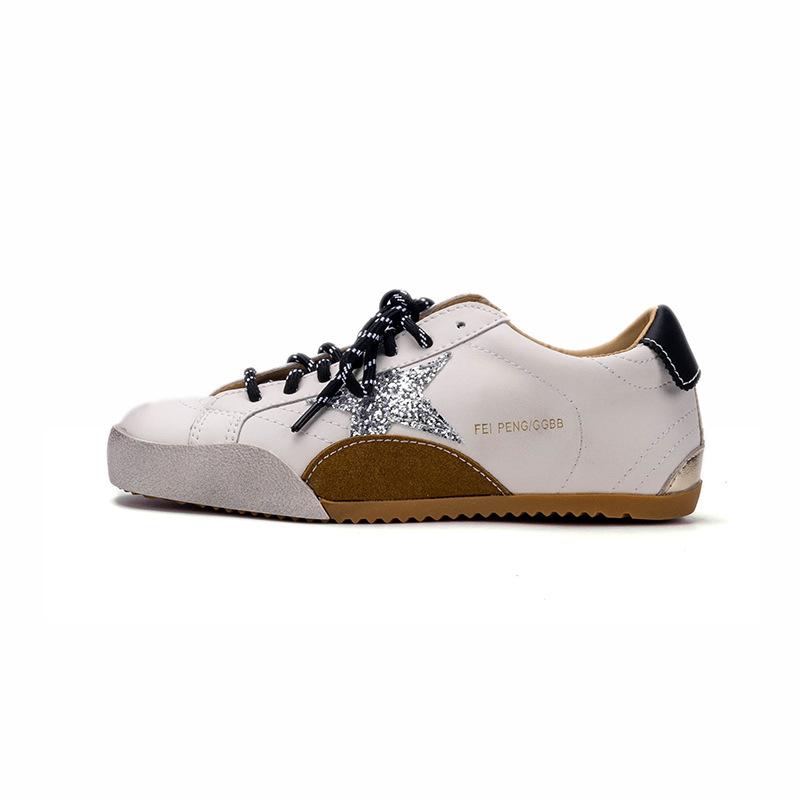 The Same Spot Leather Star Small Dirty Shoes Women's Niche Design Old Versatile Sports Casual Little White Shoes Women's Board Shoes