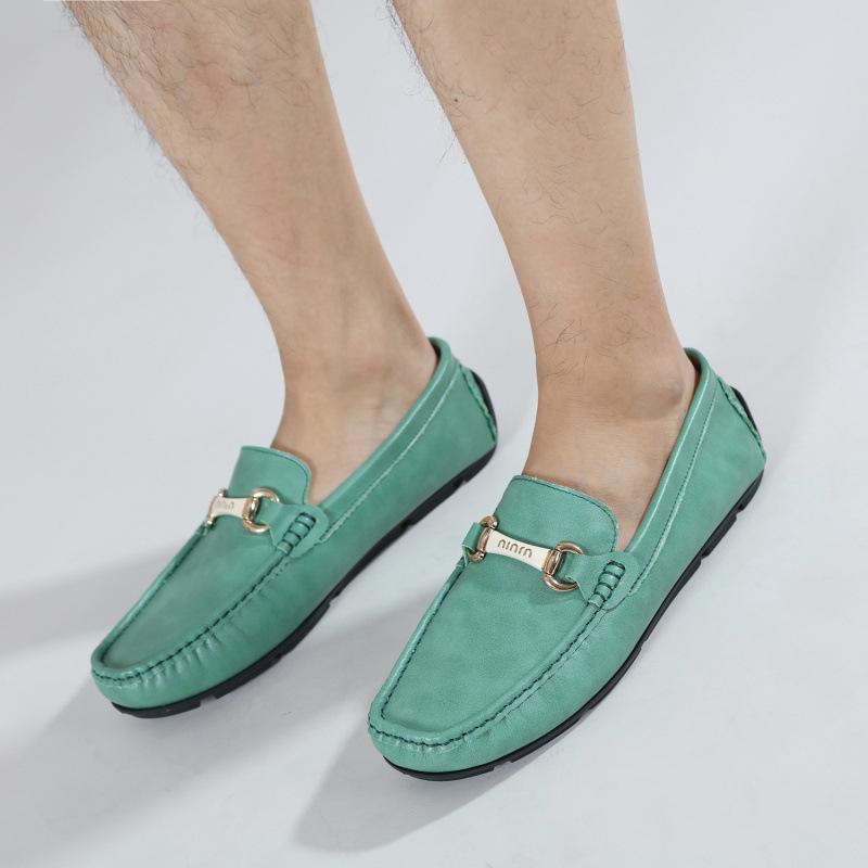 2025 men's shoes Doudou shoes men's winter new casual leather shoes soft leather soft sole warm white driving cotton shoes